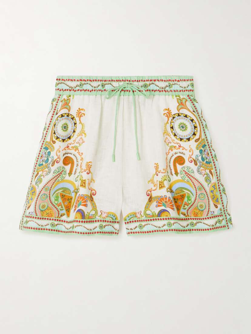 ALEMAIS Pinball Printed Linen Shorts - UK 16
