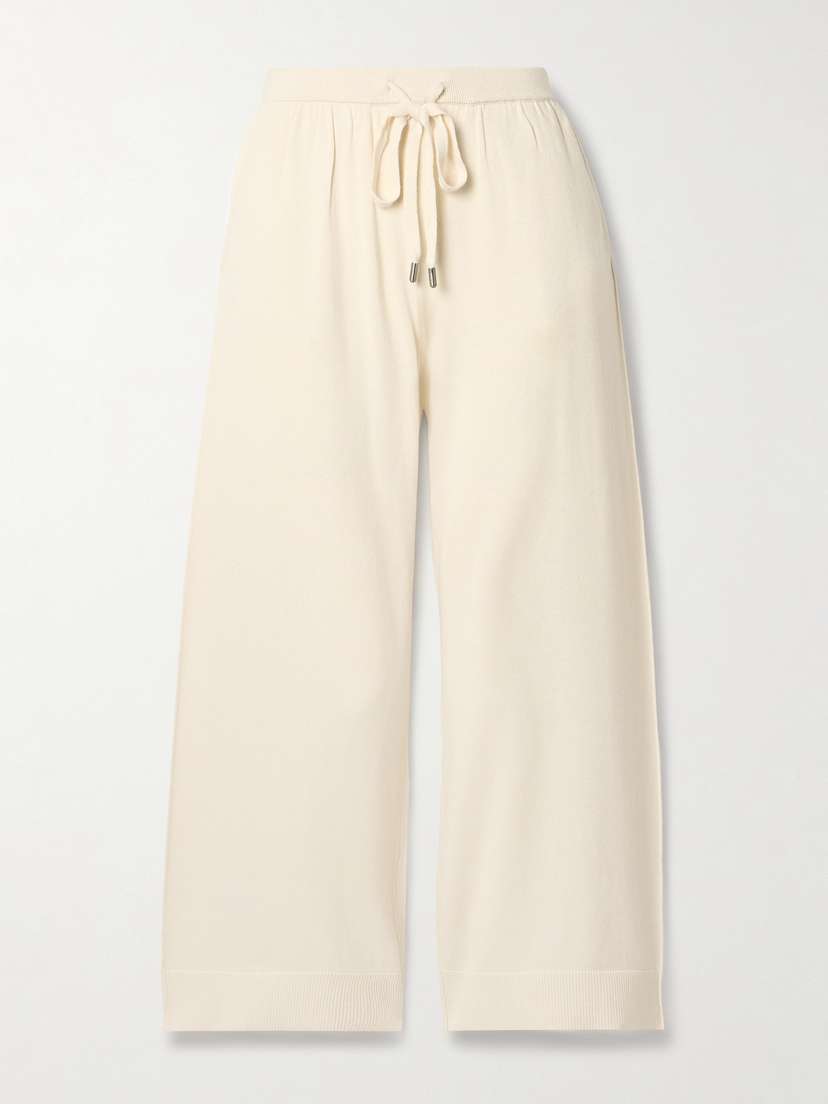 Simkhai Celine Cotton And Cashmere-blend Wide-leg Pants