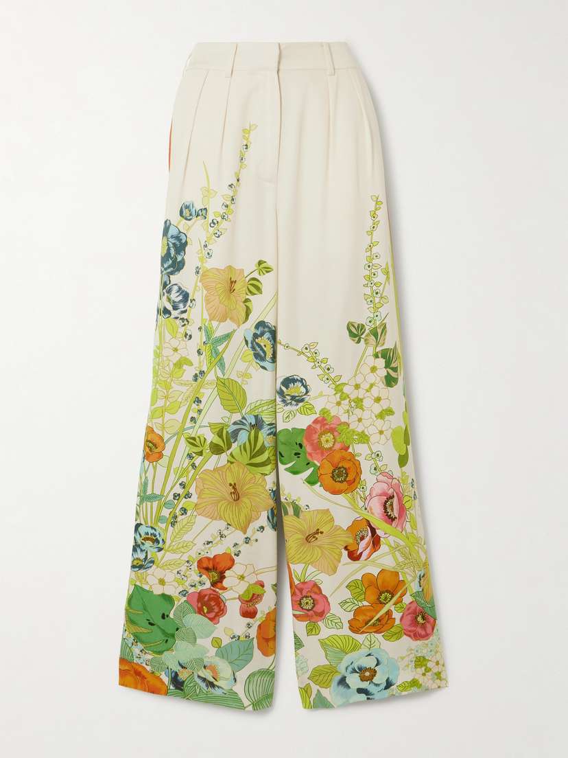 ALEMAIS Constance Floral-print Tencel™-twill Wide-leg Pants