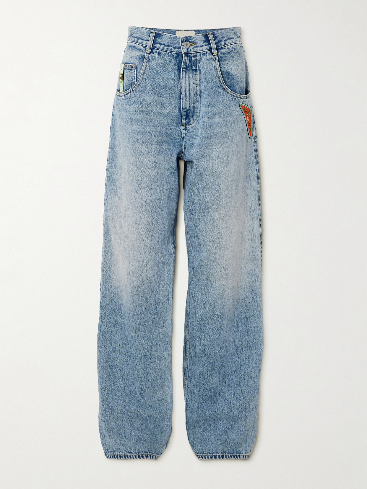 Alémais - Jackpot Appliquéd High-Rise Straight-Leg Jeans