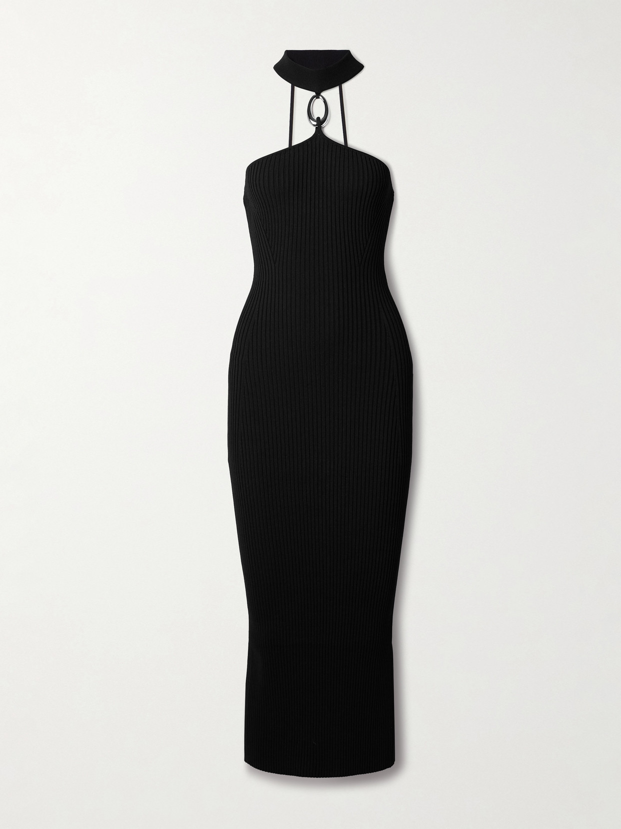 SIMKHAI - Arya Embellished Ribbed-knit Midi Dress - Black