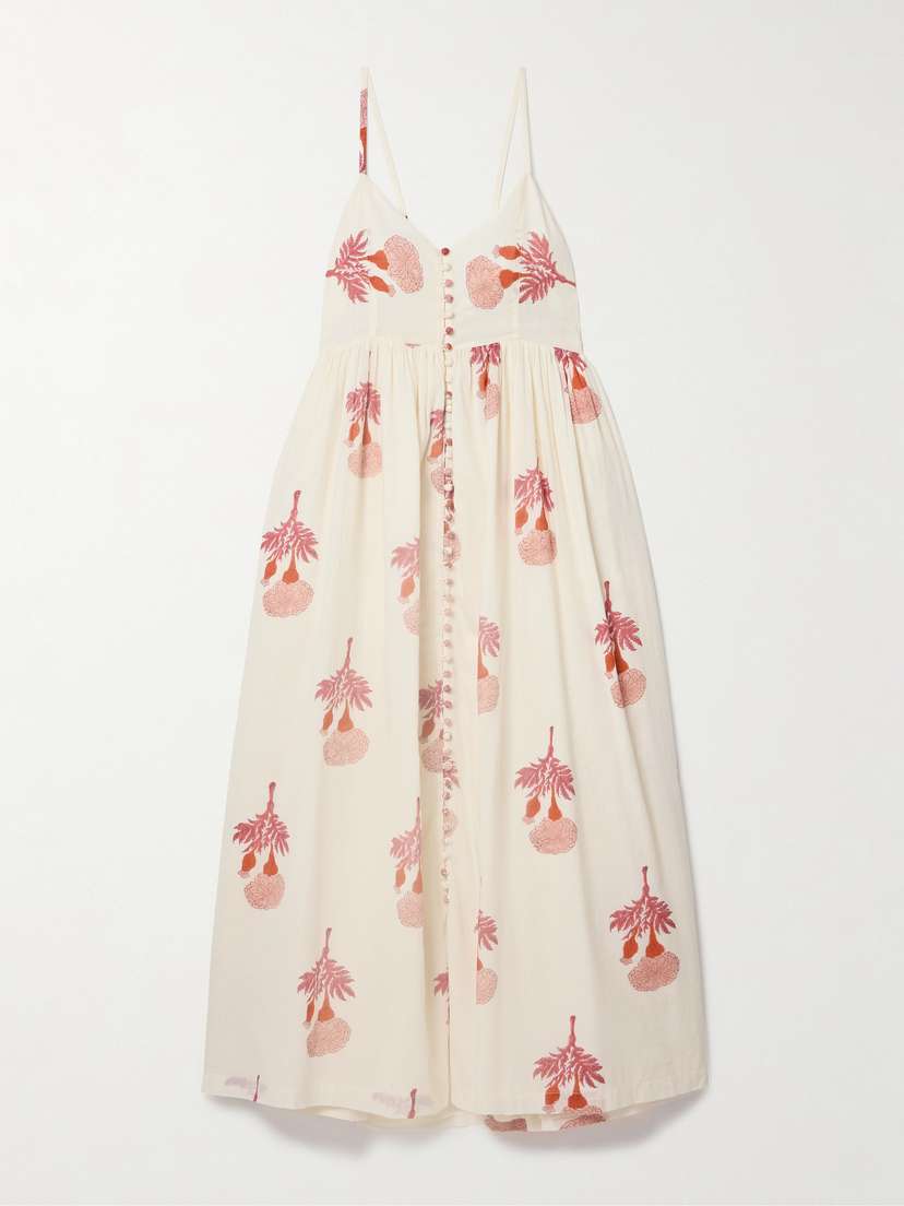 ALIX OF BOHEMIA Skylar Gathered Floral-print Cotton-voile Midi Dress