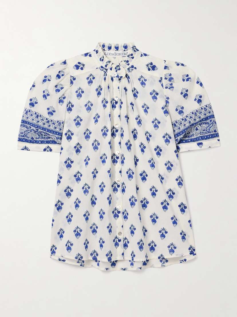 ALIX OF BOHEMIA Winnie Floral-print Cotton-gauze Shirt