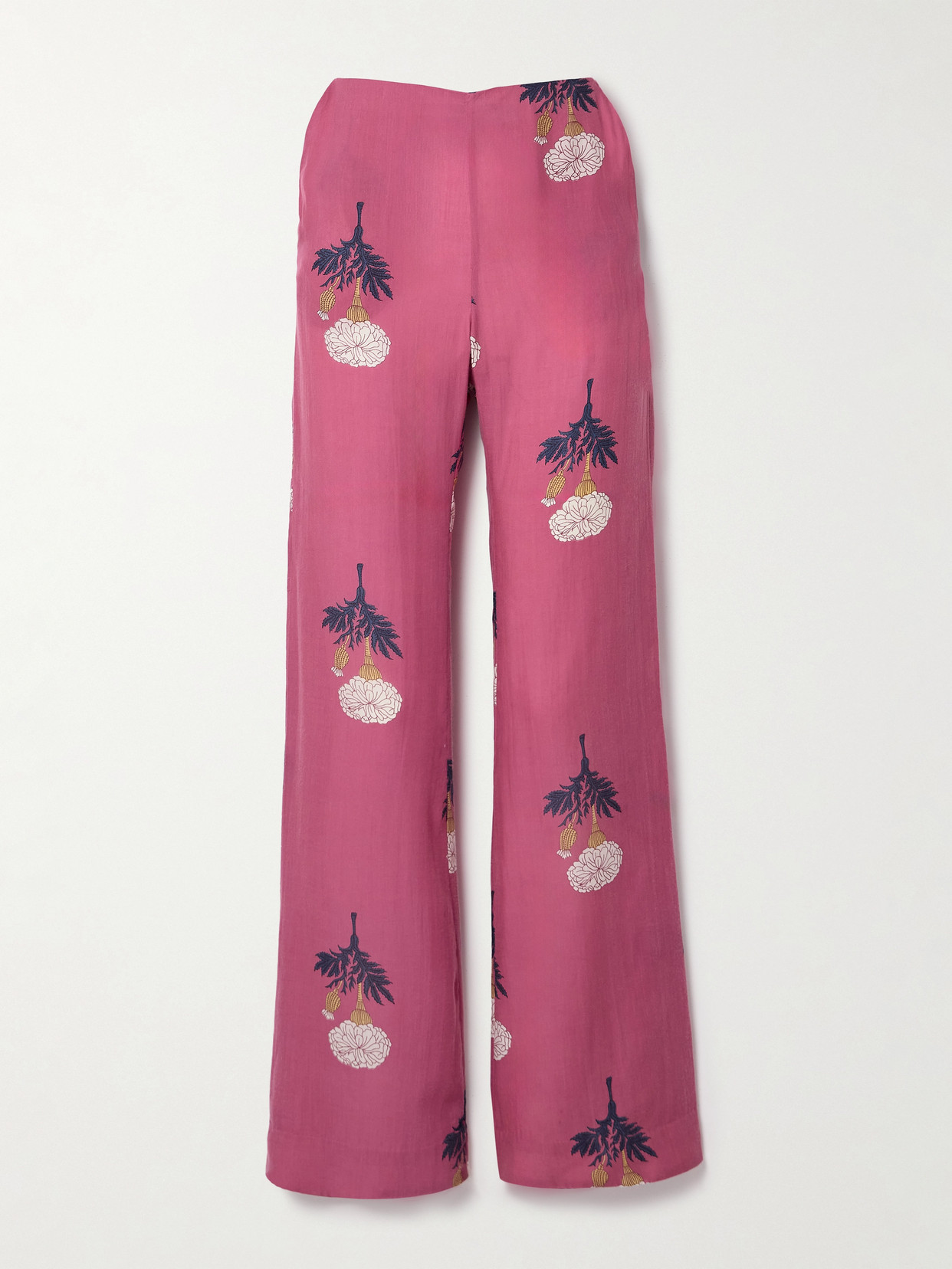 Alix Of Bohemia Charlie Hibiscus Rose Pants In Orange