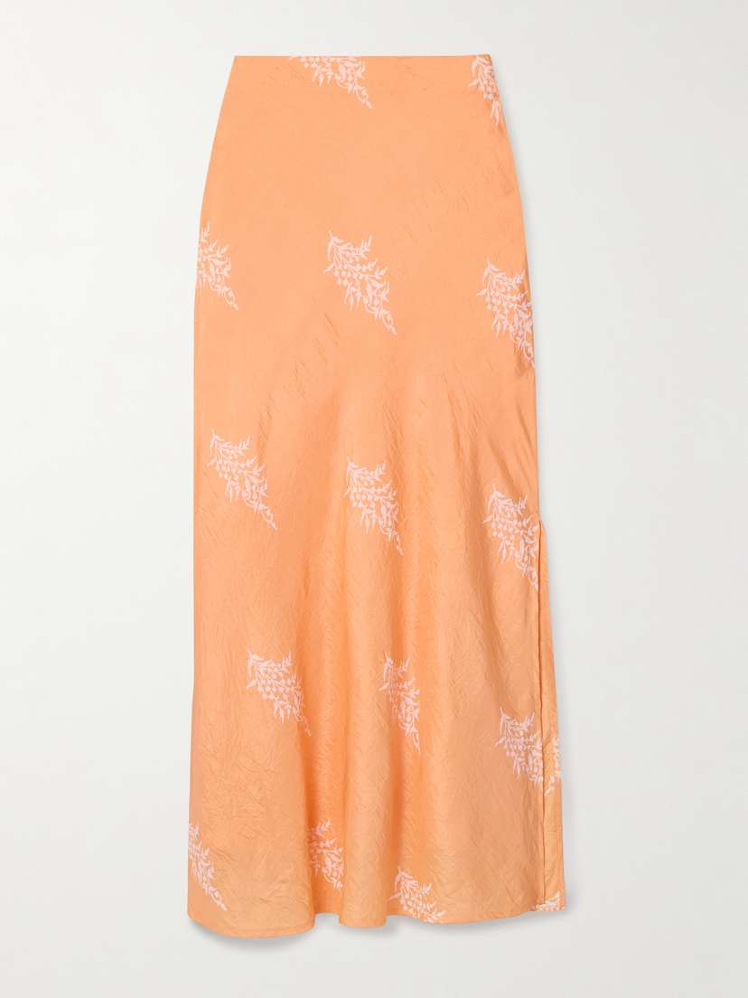 ALIX OF BOHEMIA Lyra Floral-print Crinkled-silk Maxi Skirt - x small