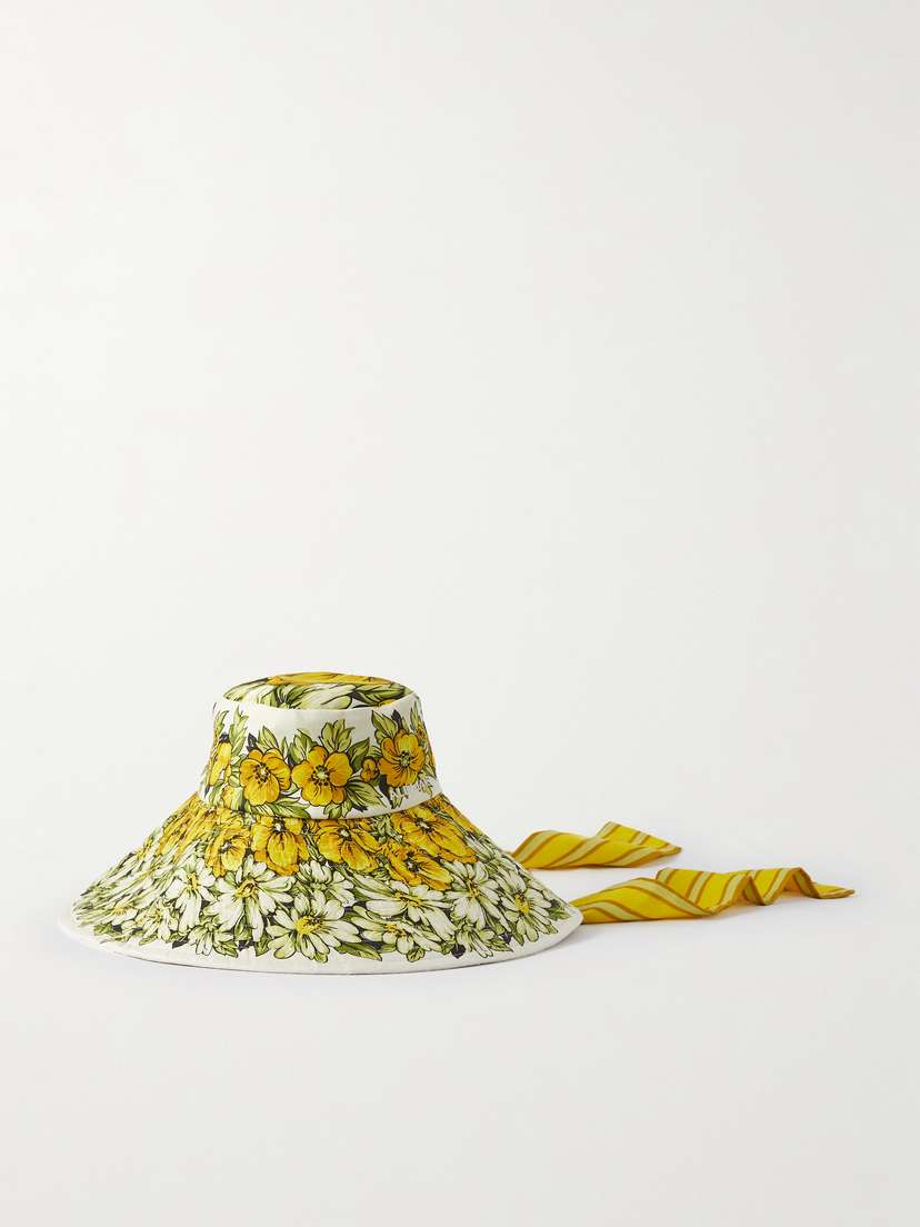 ALEMAIS Gisela Small Printed Linen Sunhat