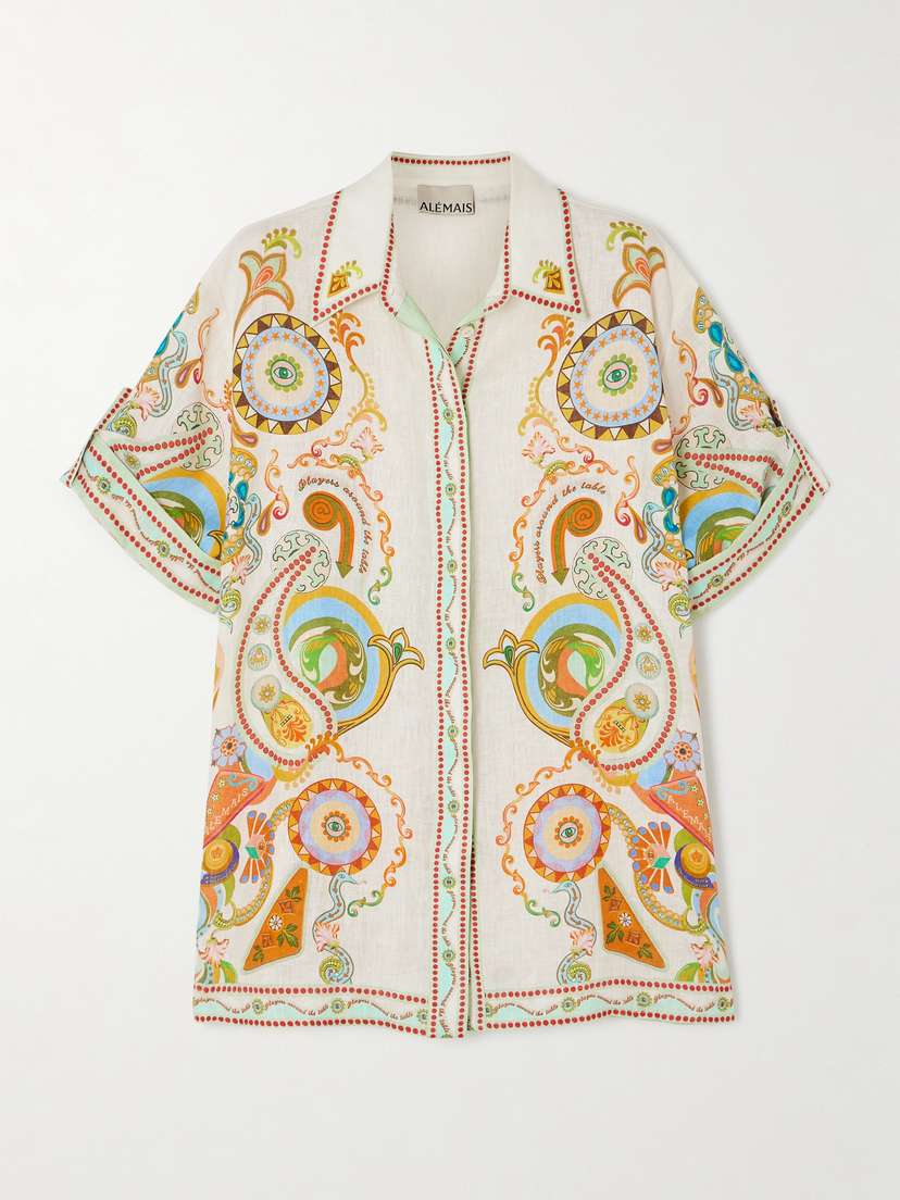 ALEMAIS Pinball Printed Linen Shirt - UK 14