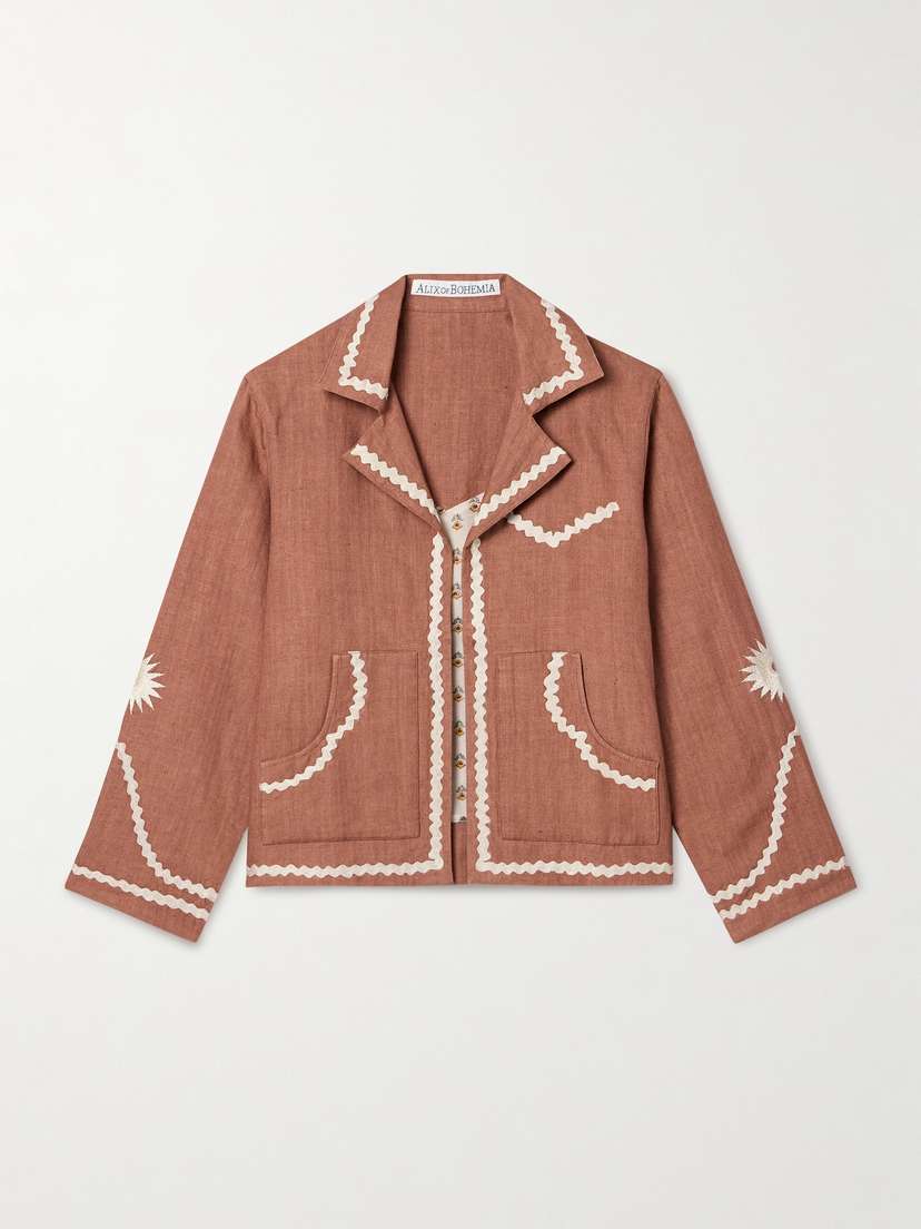 ALIX OF BOHEMIA Western Ricrac-trimmed Linen Jacket