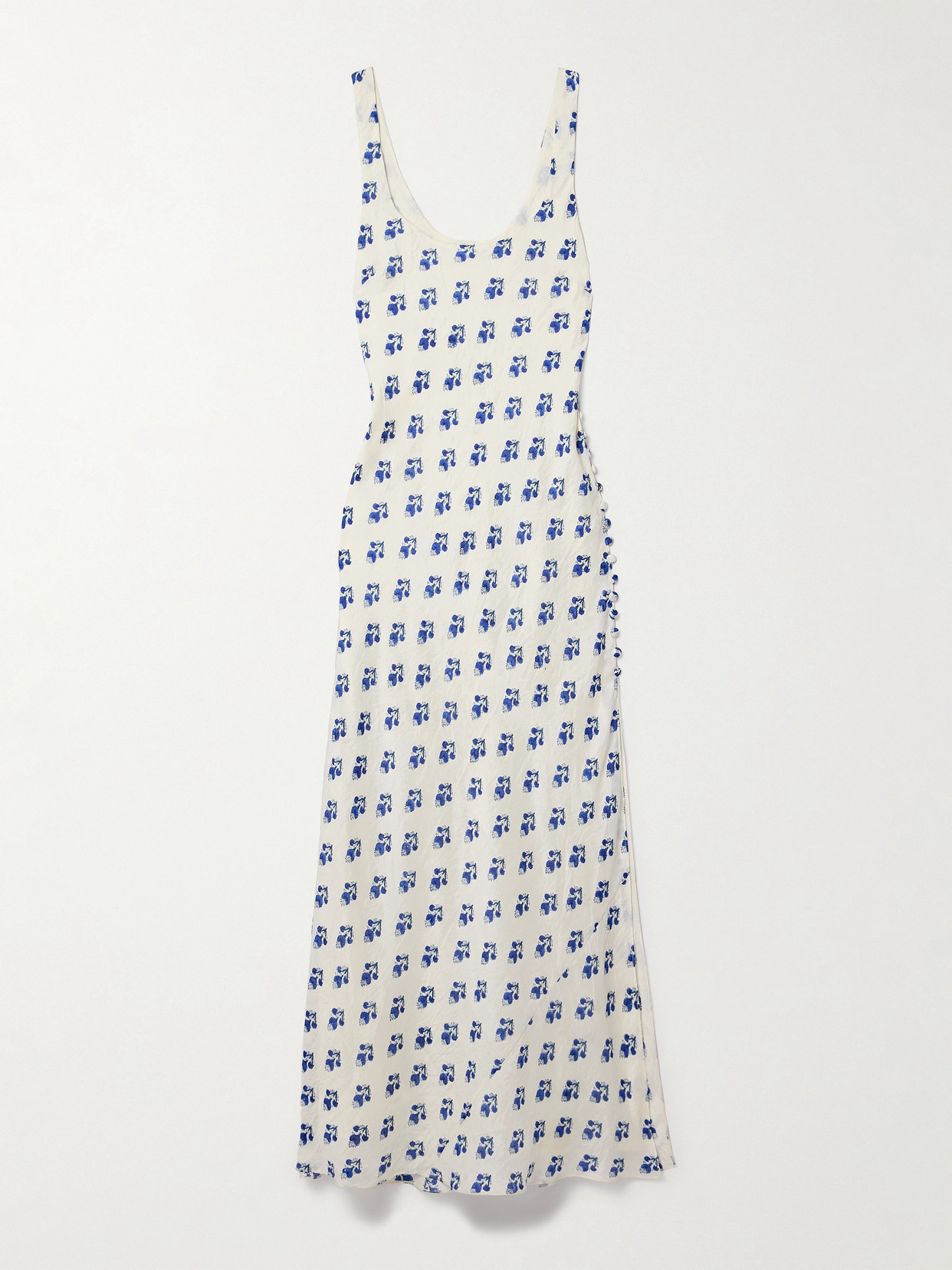 ALIX OF BOHEMIA - Adele Floral-print Crinkled-silk Maxi Dress - Ivory