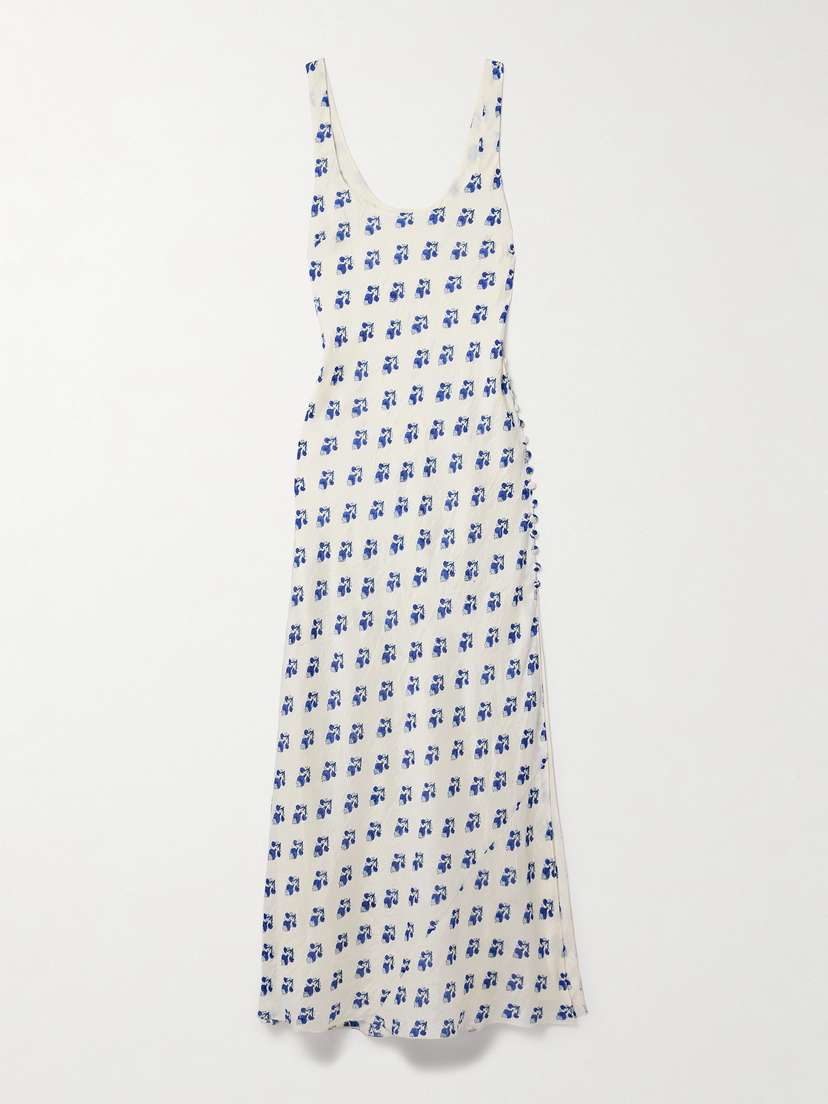 ALIX OF BOHEMIA Adele Floral-print Crinkled-silk Maxi Dress - x large