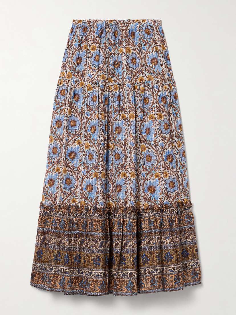 Ulla Johnson Paige Floral-print Cotton-blend Voile Maxi Skirt