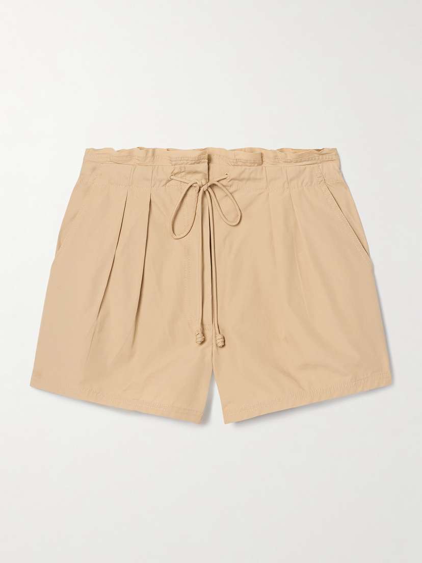Ulla Johnson Camryn Pleated Cotton-poplin Shorts