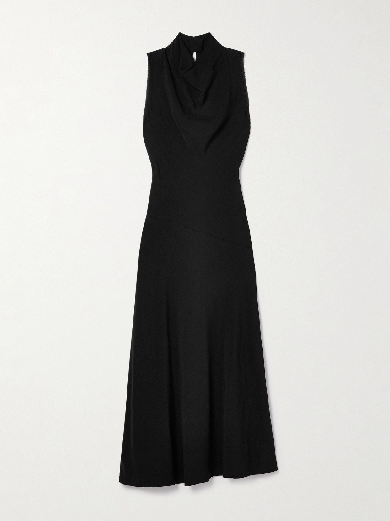 Ulla Johnson Kalena Draped Crepe Midi Dress In Black
