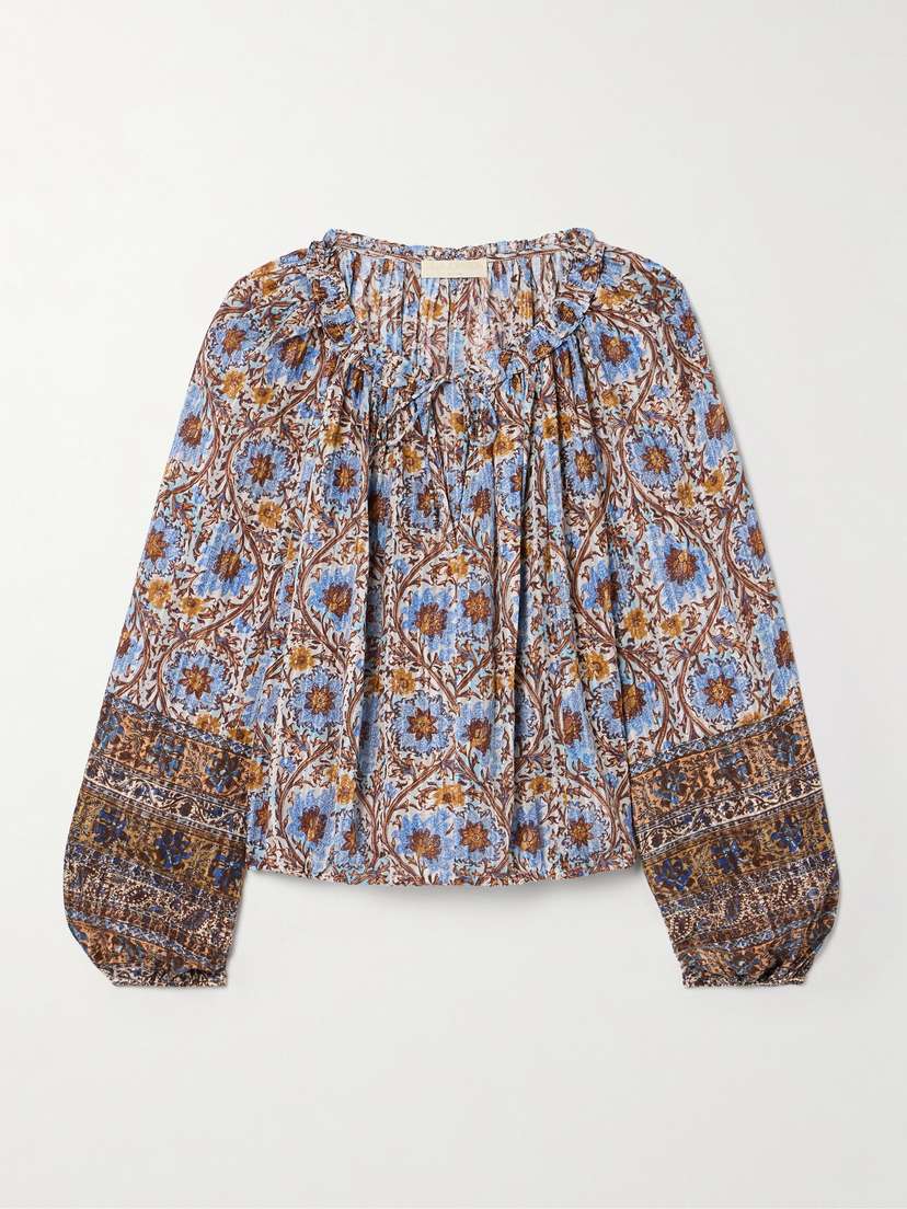 Ulla Johnson Silvia Floral-print Cotton-blend Voile Blouse
