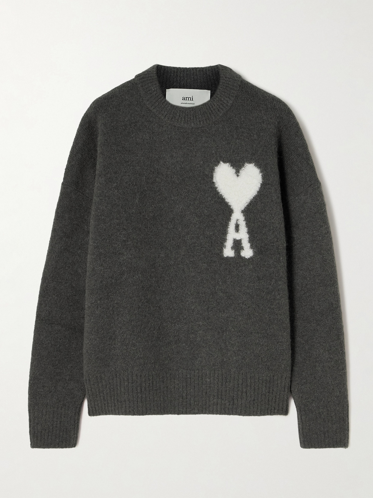 AMI PARIS - Adc Oversized Intarsia Alpaca-blend Sweater - Gray