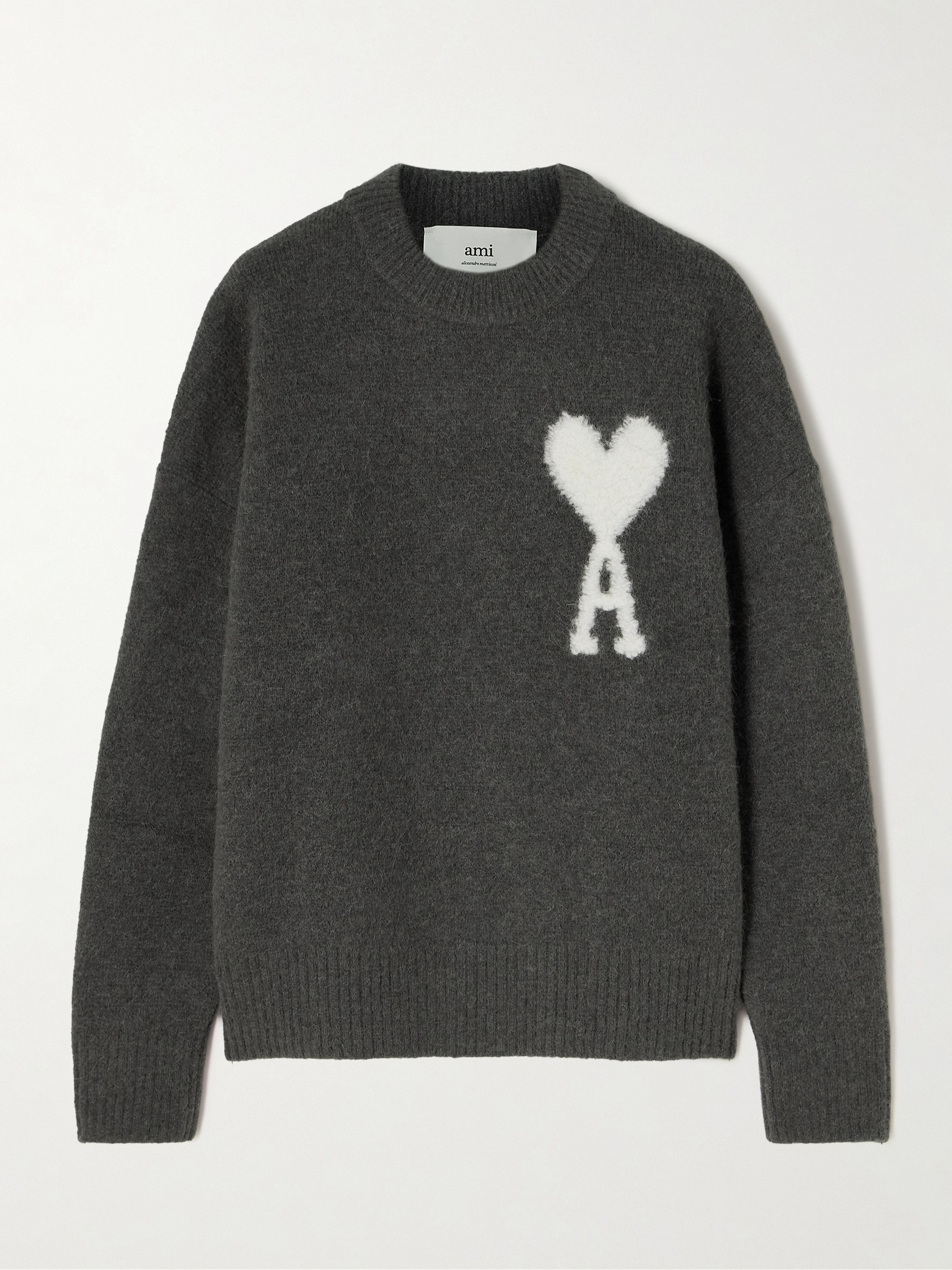 Ami Paris ADC oversized intarsia alpaca-blend sweater
