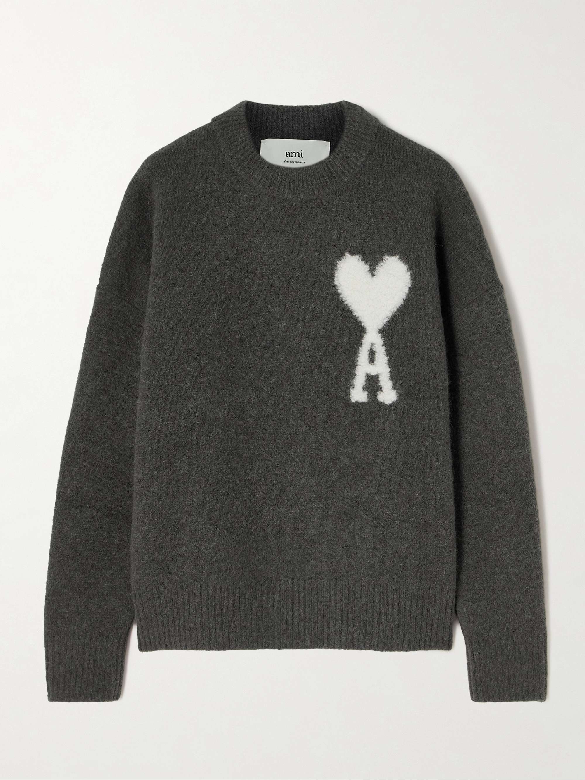 AMI PARIS ADC oversized intarsia alpaca-blend sweater | NET