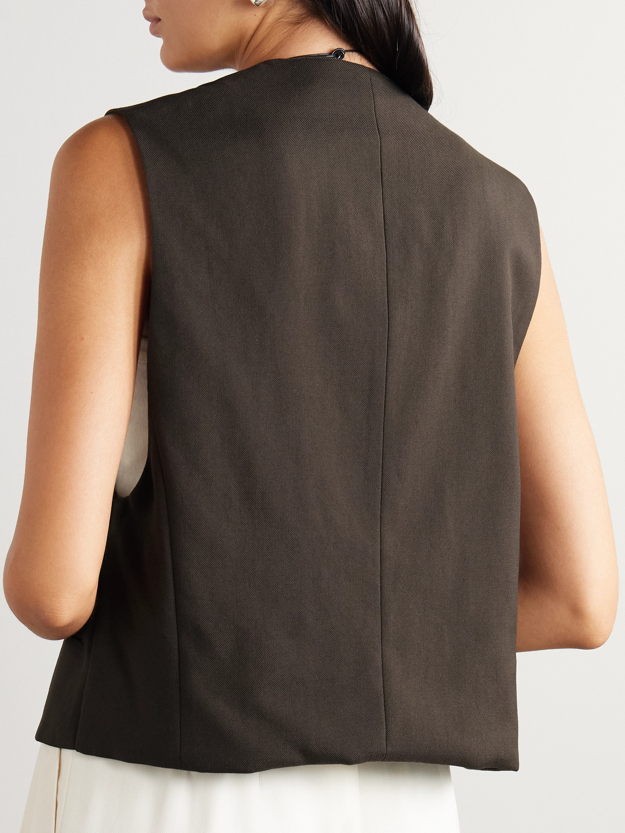 Ami Alexandre Mattiussi Wool-twill Vest In Brown
