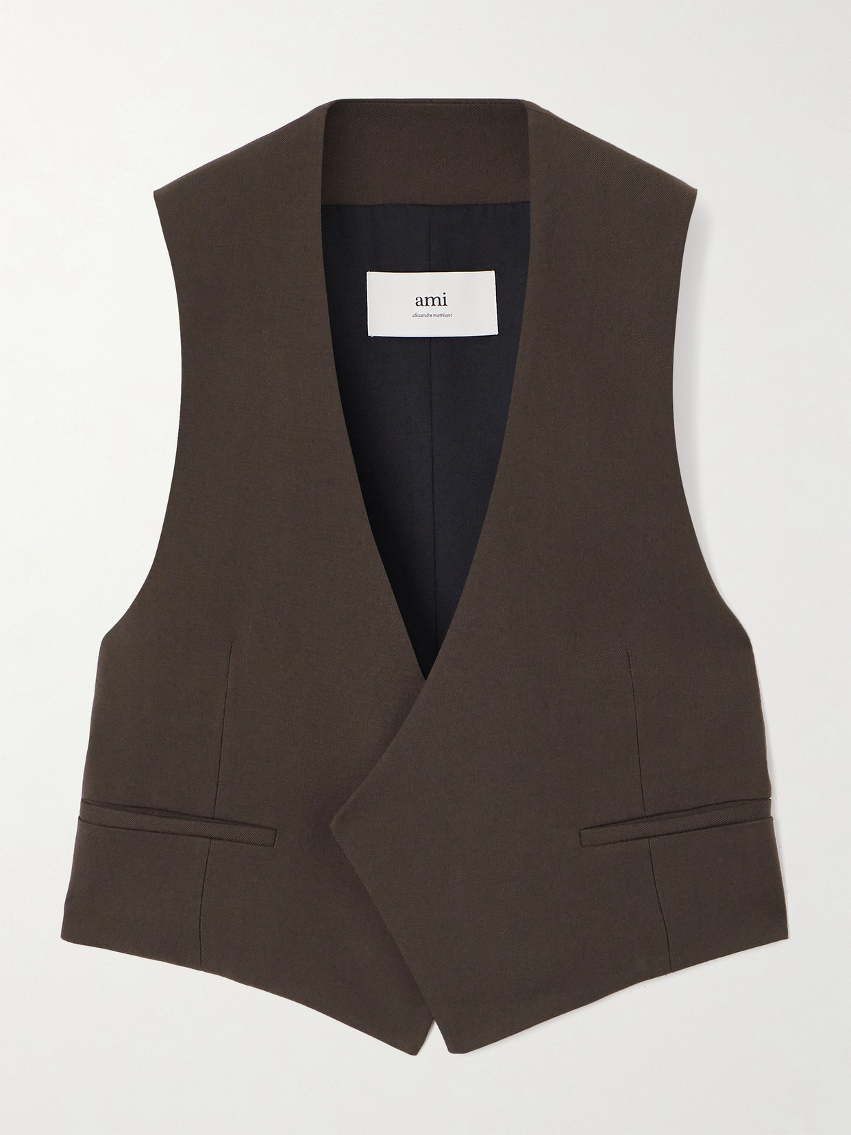 AMI PARIS - Wool-twill Vest - Brown