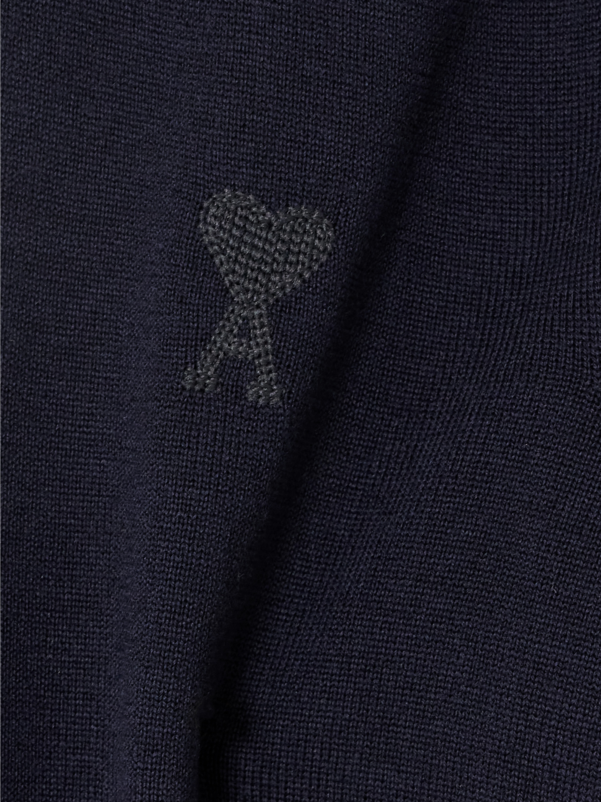 Ami Paris Embroidered merino wool polo shirt