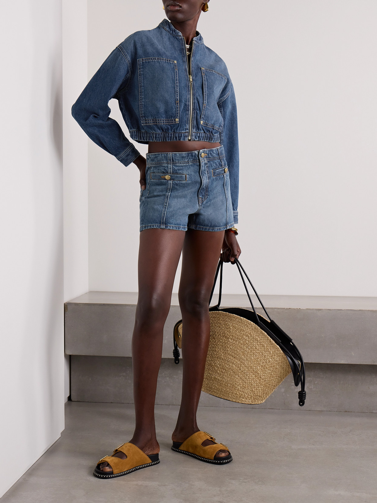Ulla Johnson The Camille Denim Shorts In Blue