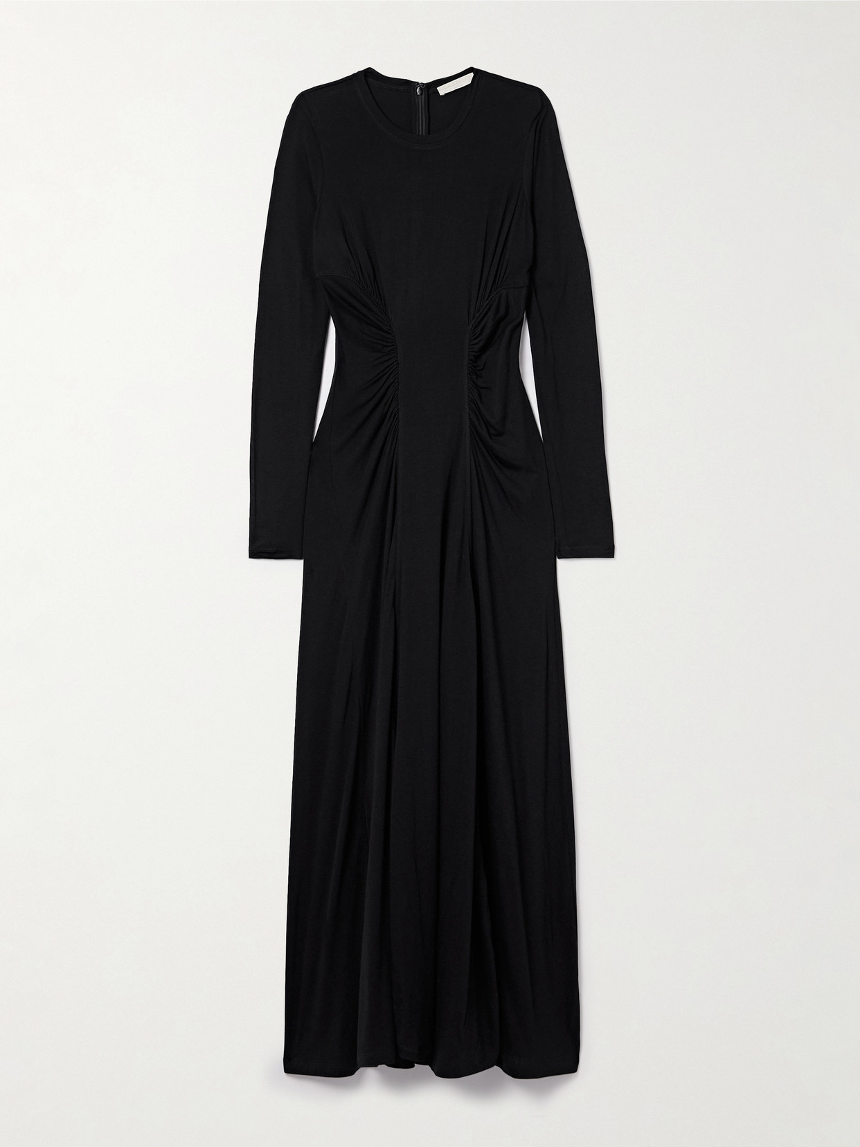 Ulla Johnson Ceryse Ruched Lyocell-jersey Maxi Dress In Black