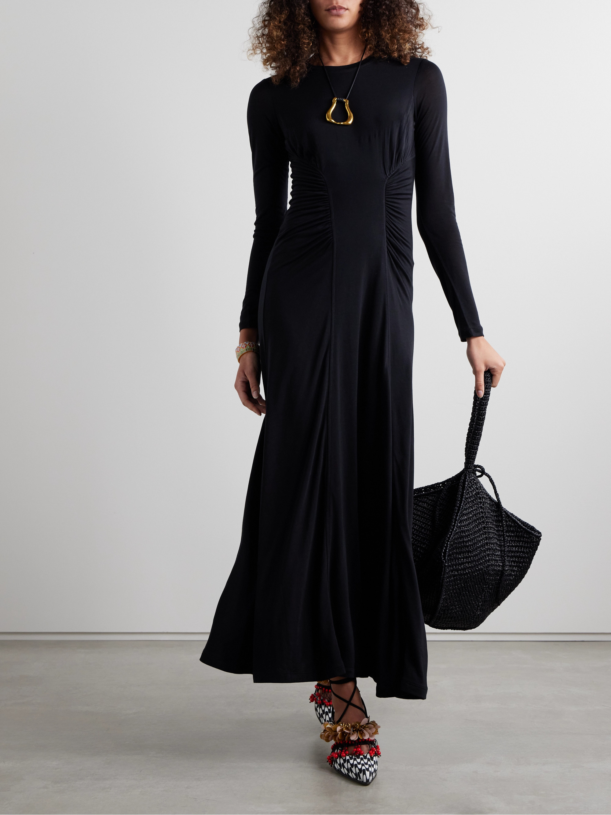 Ulla Johnson Ceryse ruched Lyocell-jersey maxi dress