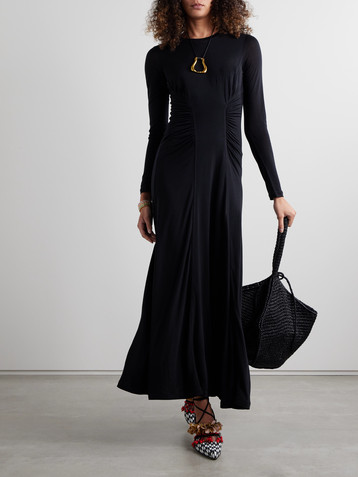 Ulla Johnson Ceryse ruched Lyocell-jersey maxi dress
