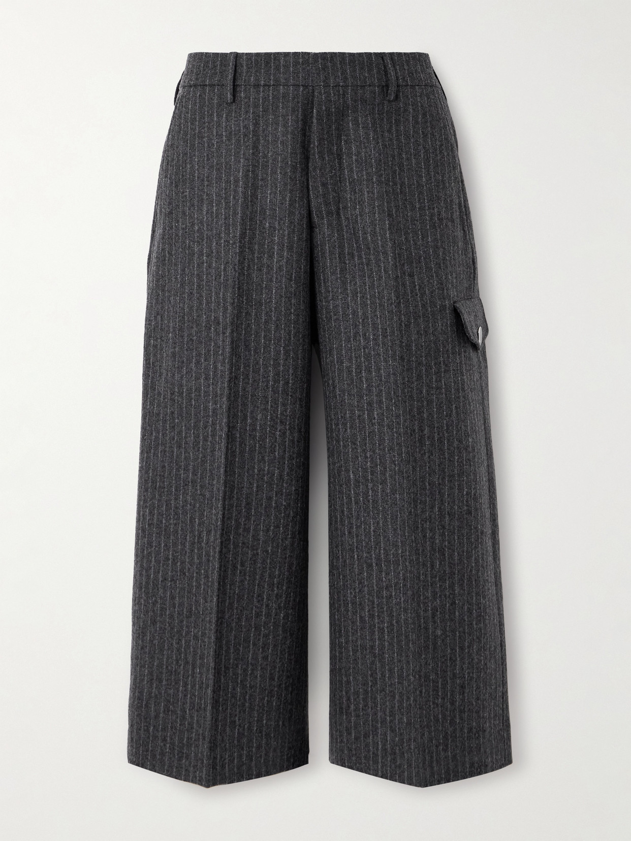 Ami Alexandre Mattiussi Military Bermuda Stripe Trousers In Gray