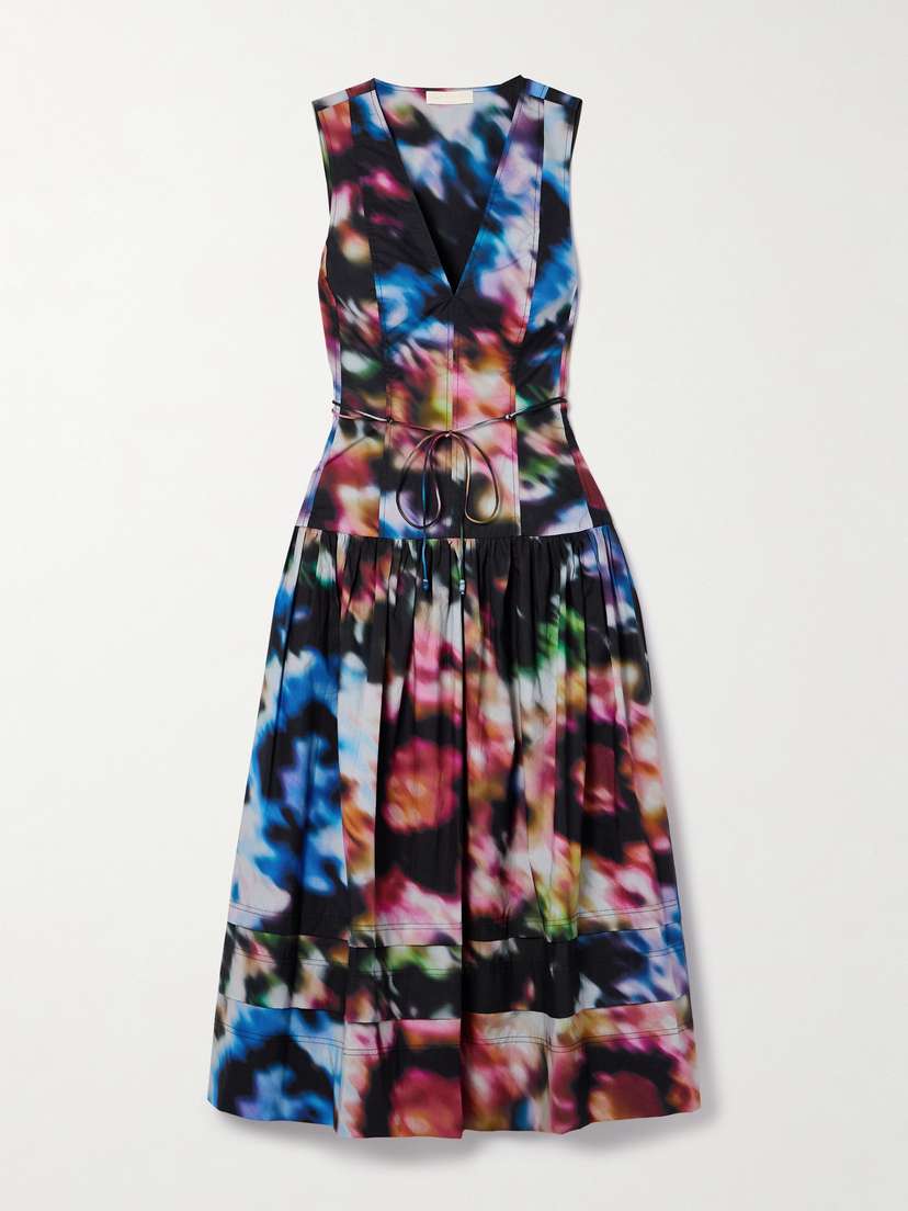 Ulla Johnson Kiran Belted Printed Cotton-poplin Midi Dress