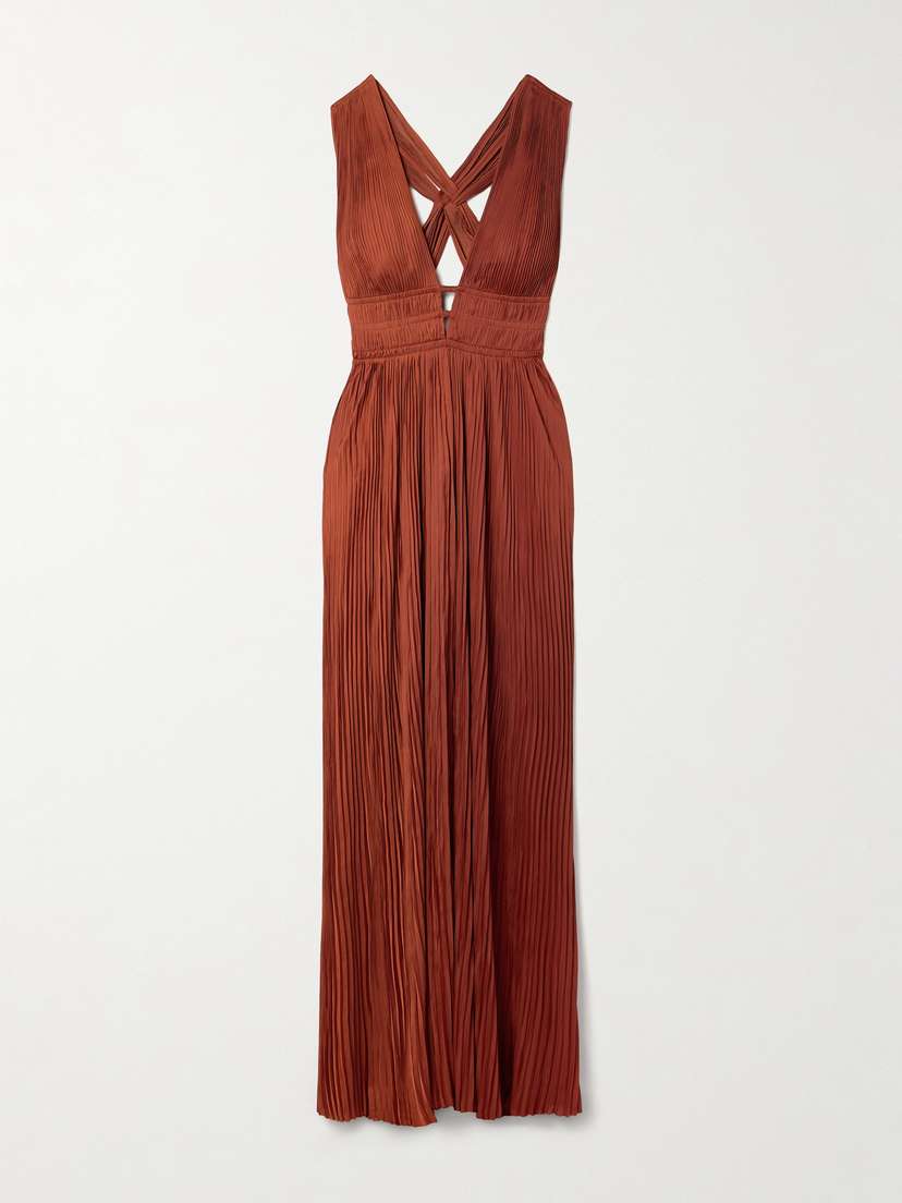 Ulla Johnson Veda Plissé-satin Gown
