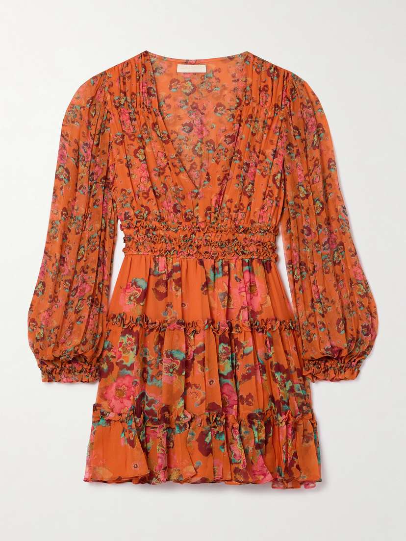 Ulla Johnson Lya Ruffled Floral-print Silk-crepon Mini Dress