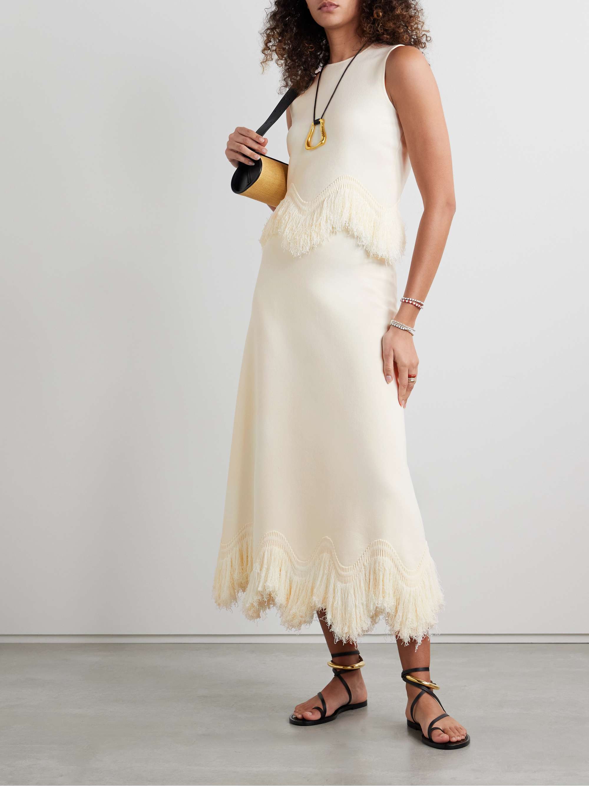 Koa fringe flat sandal on sale