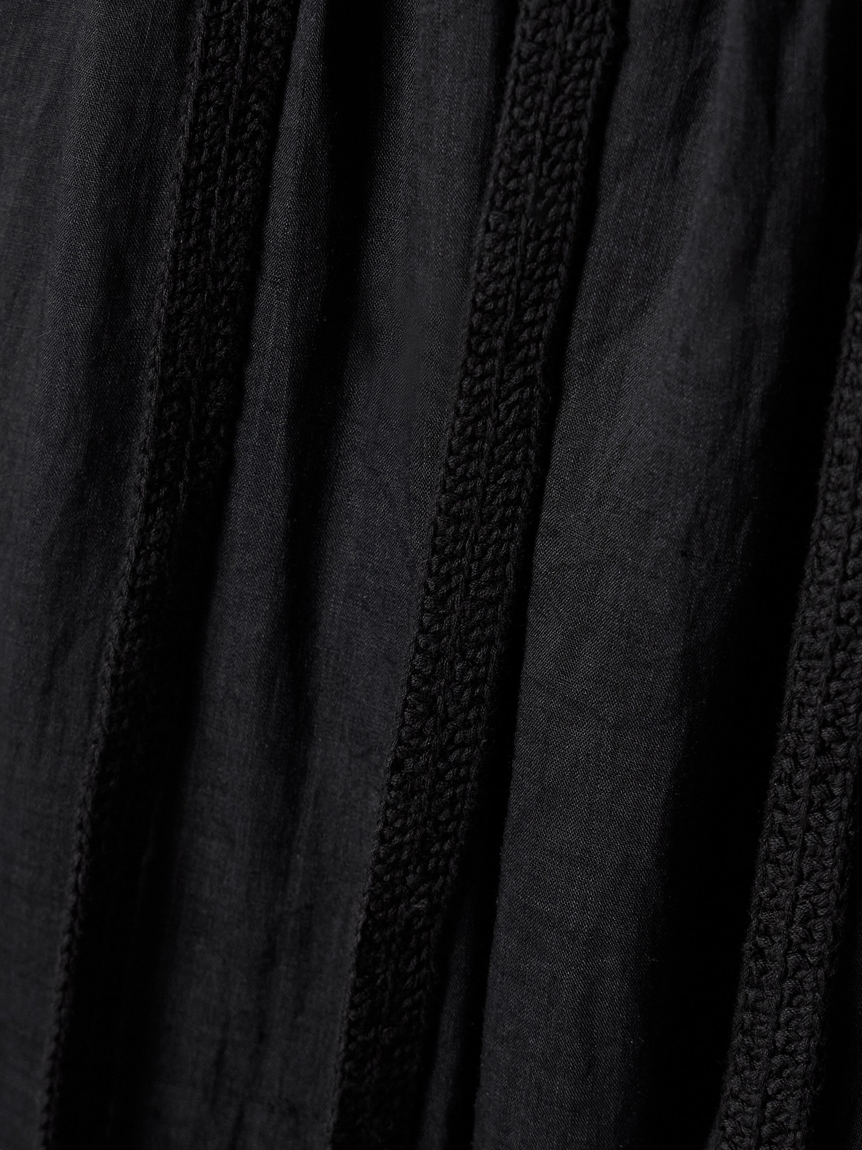 Ulla Johnson Corrine Crocheted Cotton-trimmed Gathered Ramie Maxi Skirt In Black