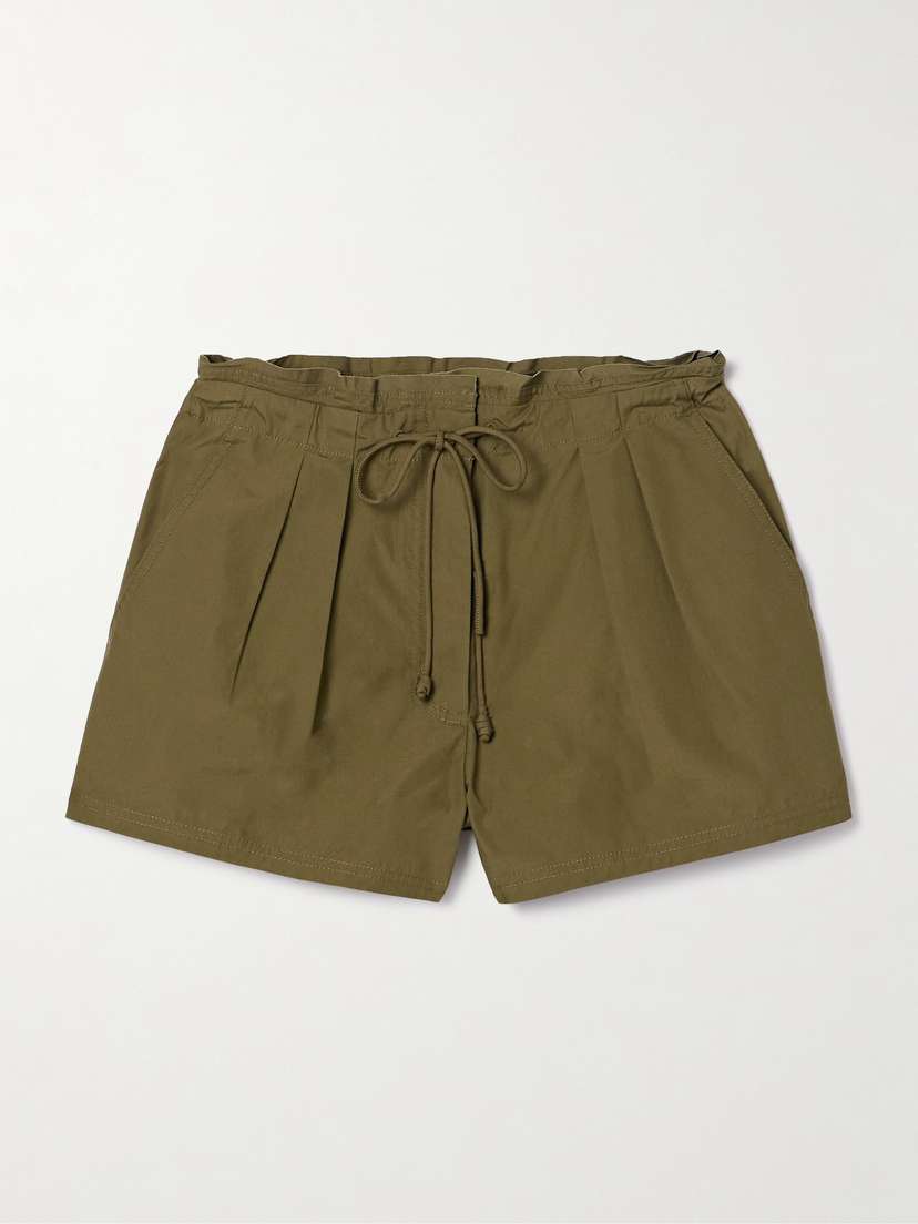 Ulla Johnson Camryn Pleated Cotton-poplin Shorts