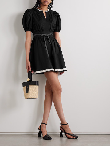 Ulla Johnson Wilda belted gathered cotton-poplin mini dress