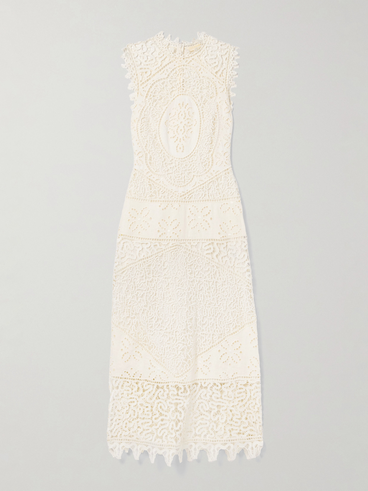 Ulla Johnson Flora Guipure Lace-trimmed Linen Maxi Dress In White