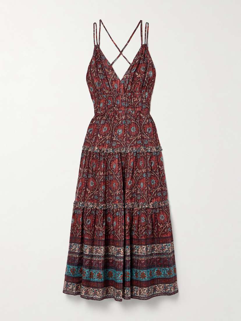 Ulla Johnson Rosa Gathered Floral-print Cotton-blend Voile Midi Dress