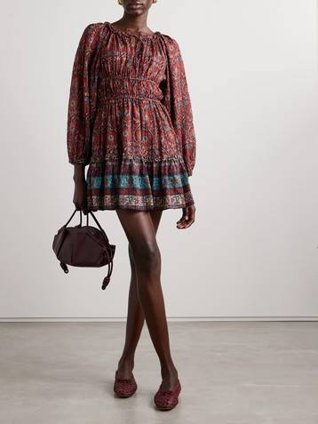 Ulla Johnson Val ruffled floral-print cotton-blend voile mini dress