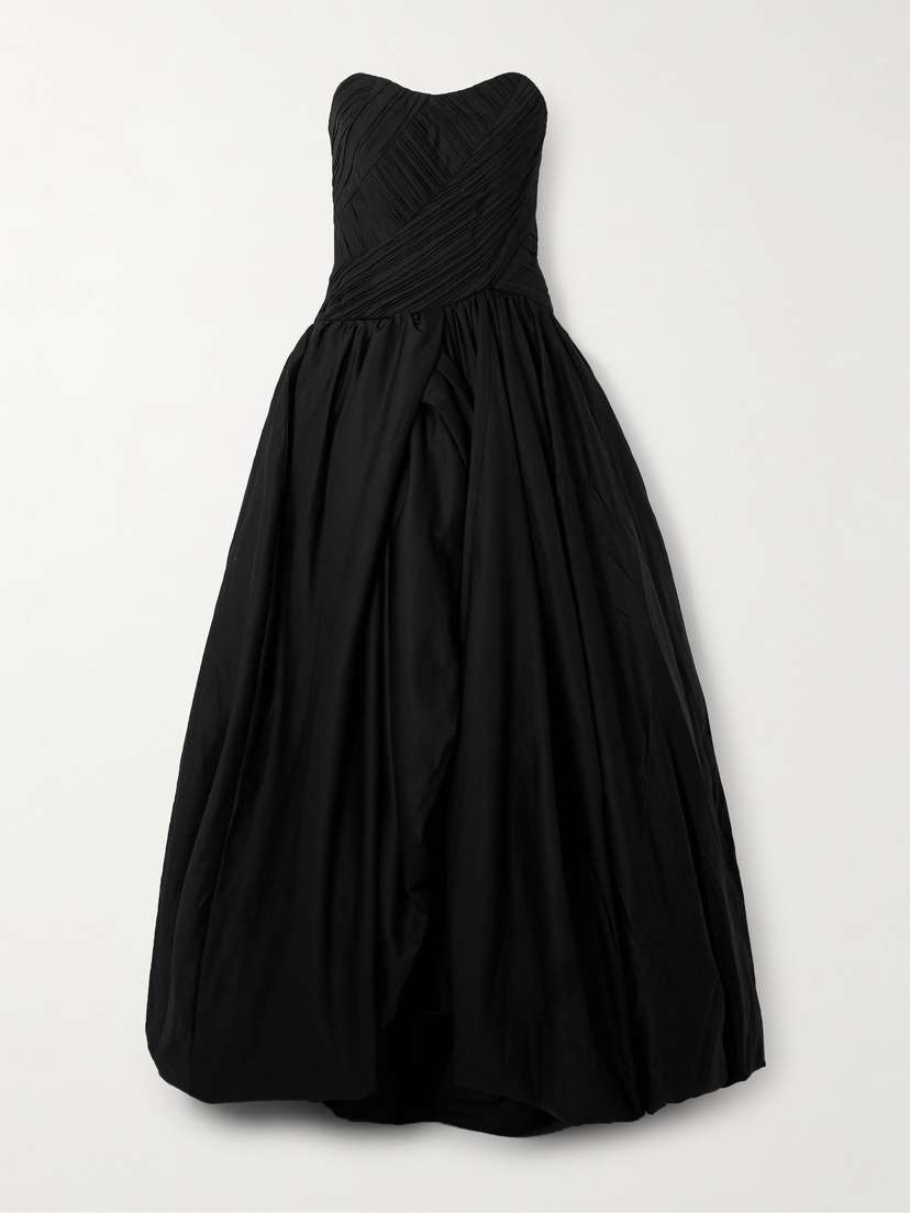 Aje Spatial Asymmetric Strapless Draped Cotton-sateen Gown - UK 4