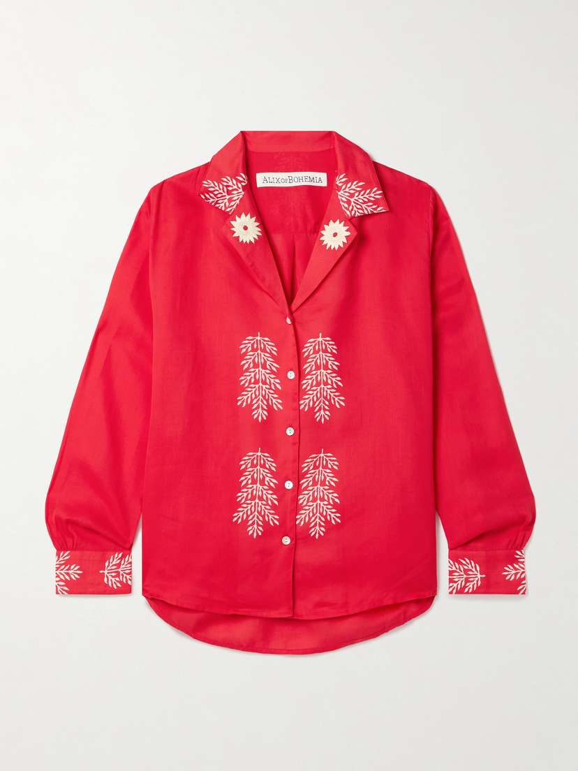 ALIX OF BOHEMIA Patti Embroidered Printed Tencel™ Lyocell Shirt - x large