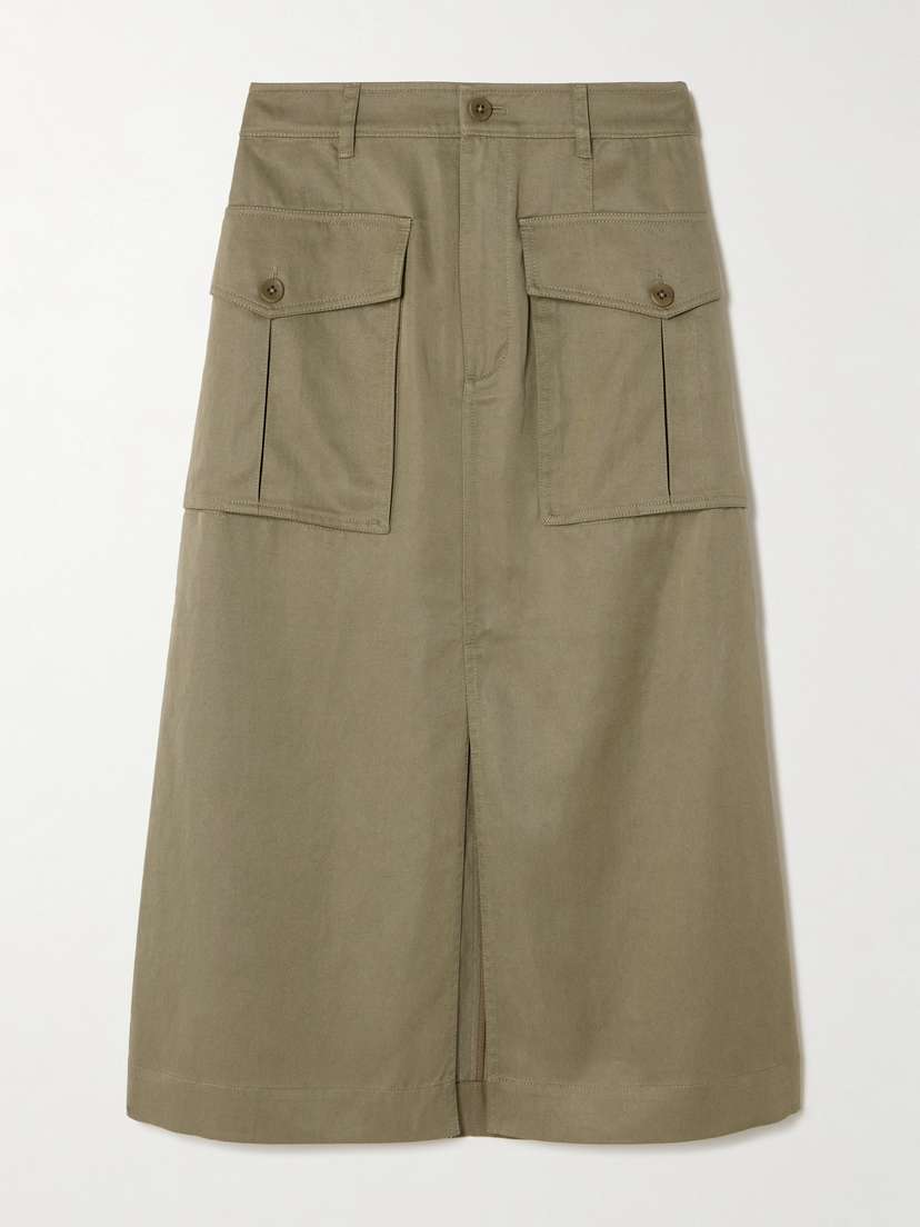 Ulla Johnson Veria Twill Midi Skirt