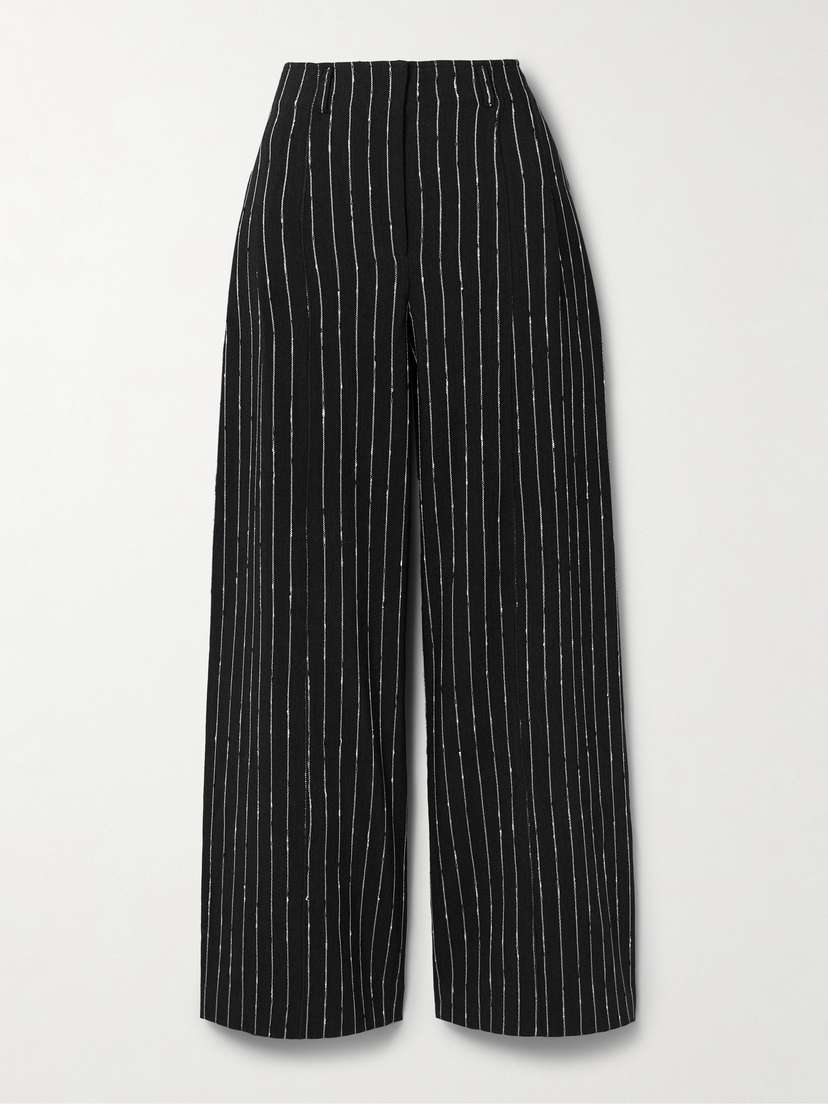 Ulla Johnson Carine Pinstriped Wool-blend Twill Wide-leg Pants