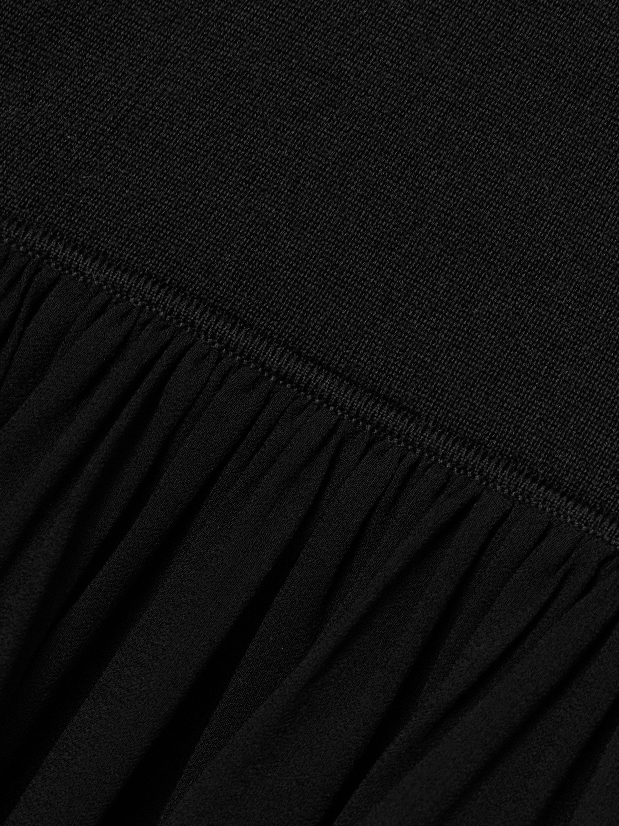 Liana Peplum Wool And Silk-Blend And Chiffon Turtleneck Sweater