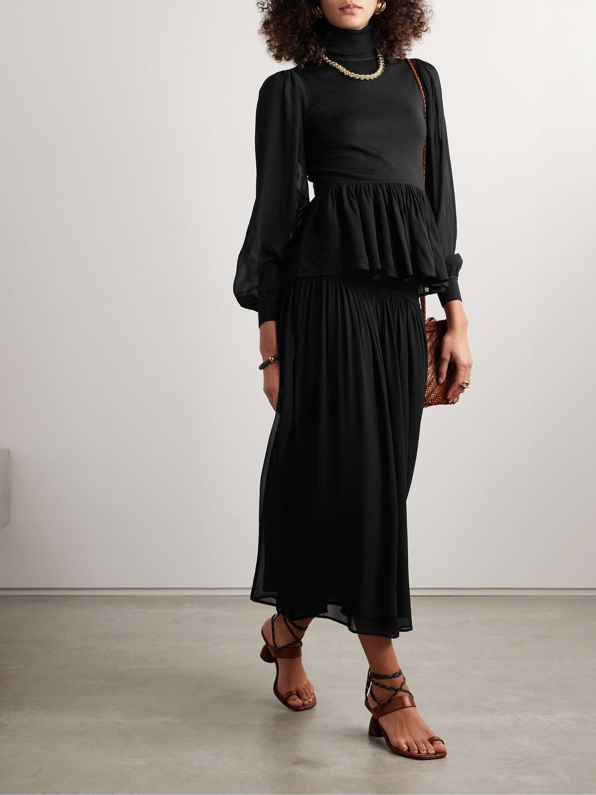 Chiffon turtleneck hotsell