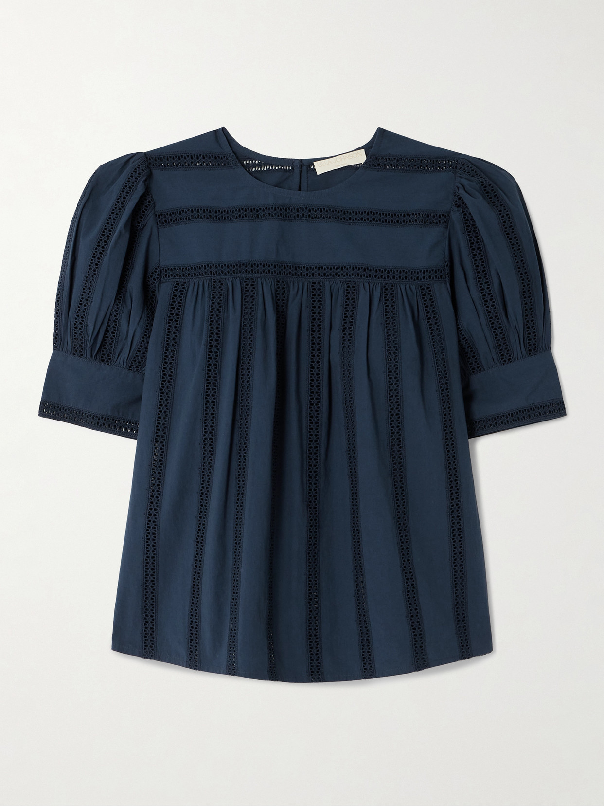 Ulla Johnson - Nara Lace-trimmed Cotton Blouse - Blue