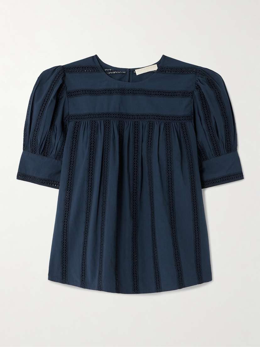 Ulla Johnson Nara Lace-trimmed Cotton Blouse