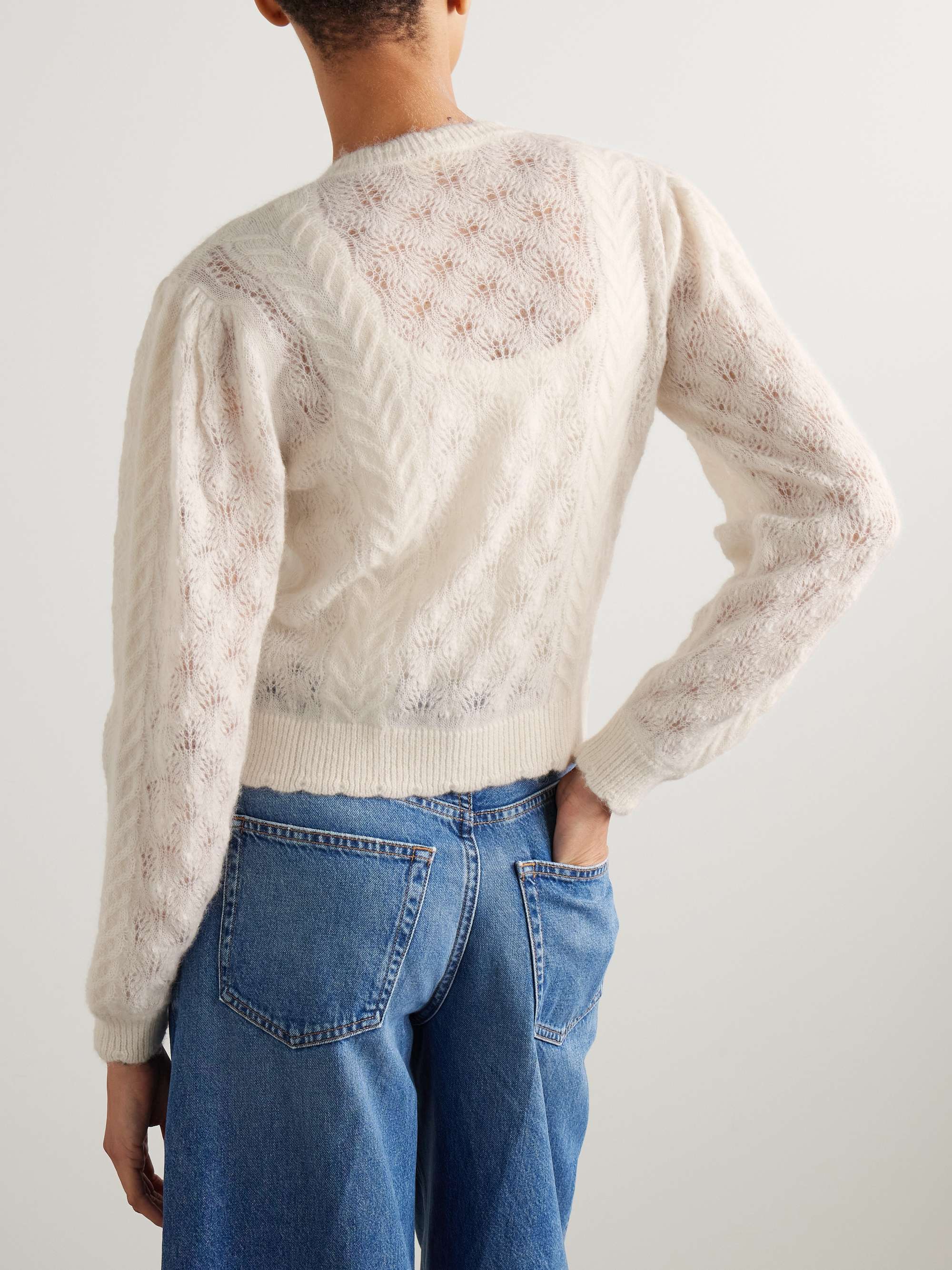 ULLA JOHNSON Haley brushed cable-knit alpaca-blend cardigan