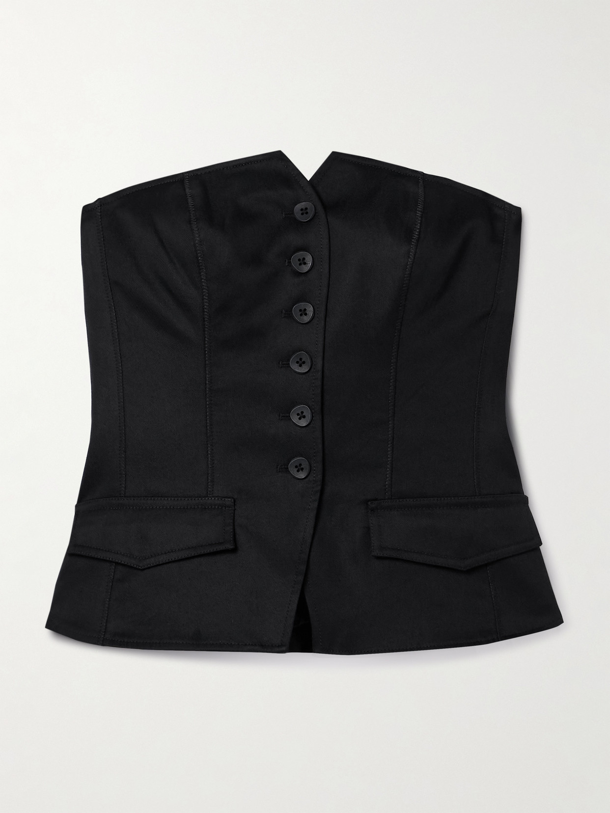 Ulla Johnson Noemie Lyocell-blend Twill Bustier Top In Black