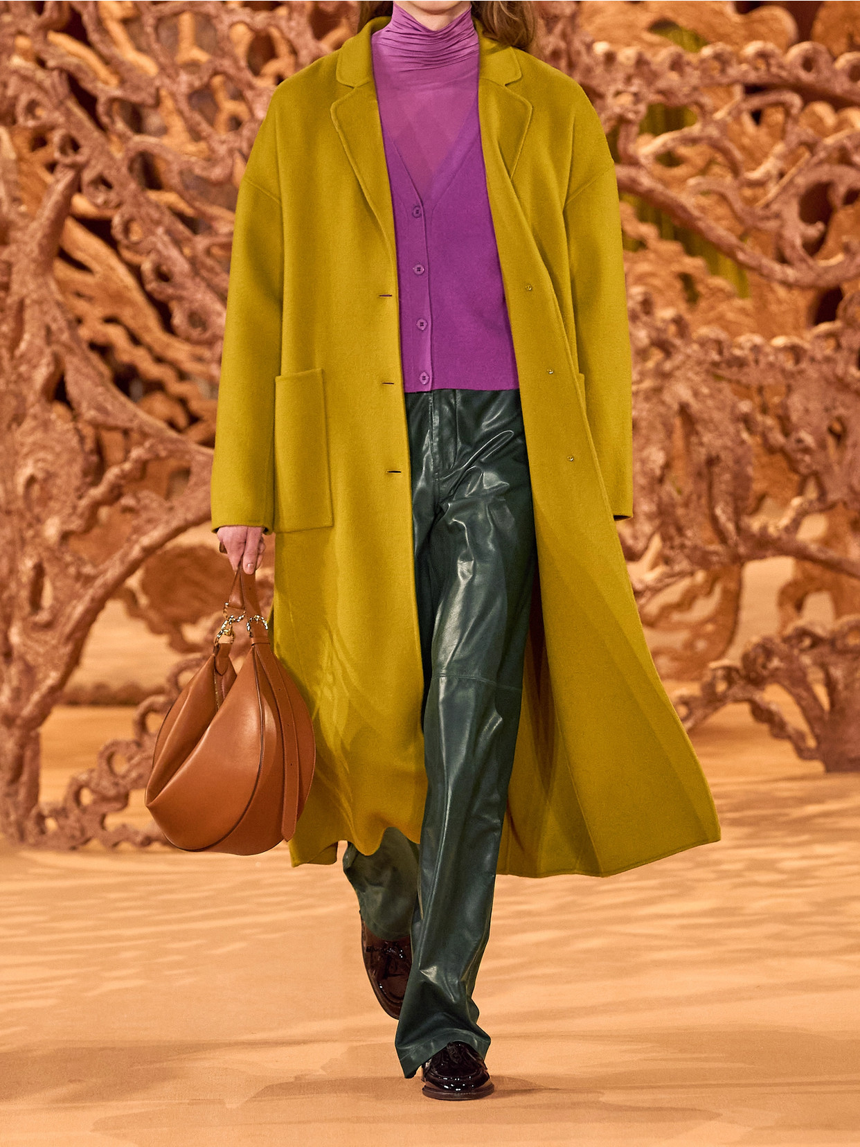 Ulla Johnson Lotti Paneled Leather Wide-leg Pants In Green